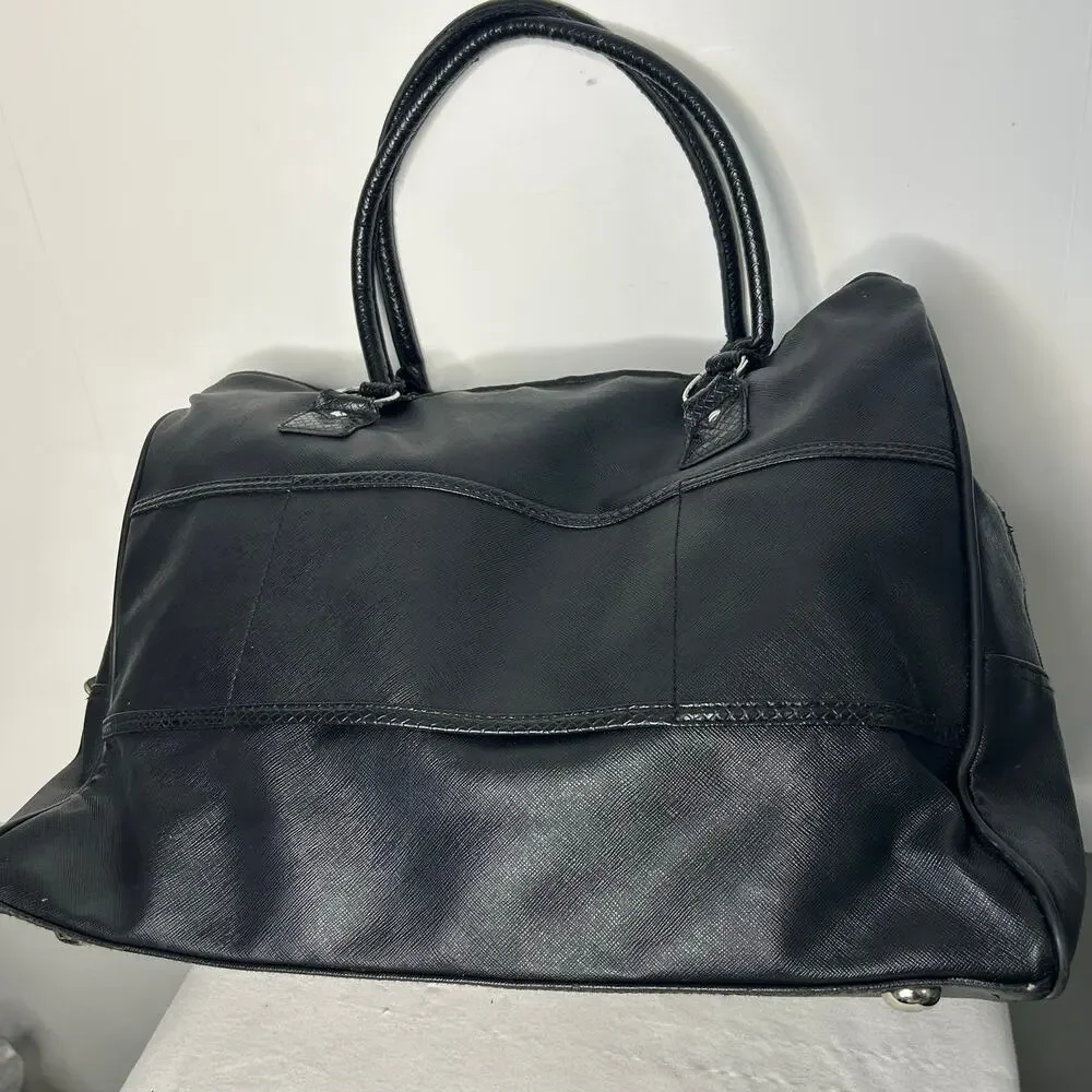 GUESS Black Weekender Travel Tote Overnight Duffel Carry On Shoe Compartment